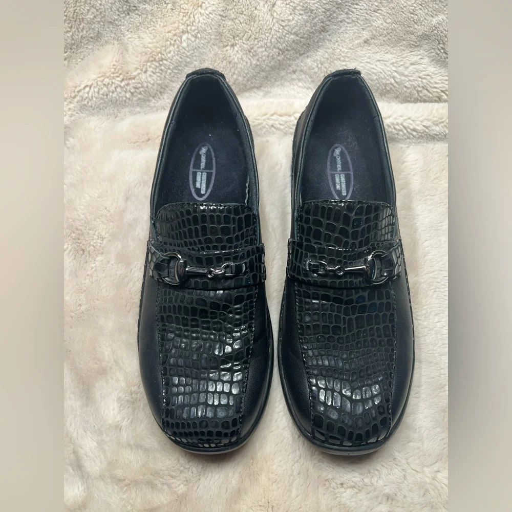 Aetrex Comfort Slip On Black Shoes Size 7.5